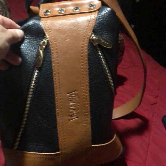 Valentina Handbags - Valentina Black and Tan Shoulder Bag